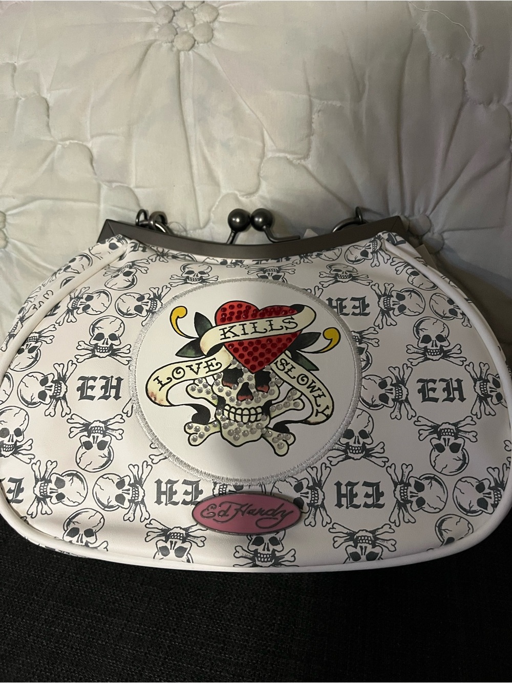 ☠️Ed Hardy Kiss-Lock Purse 💀
